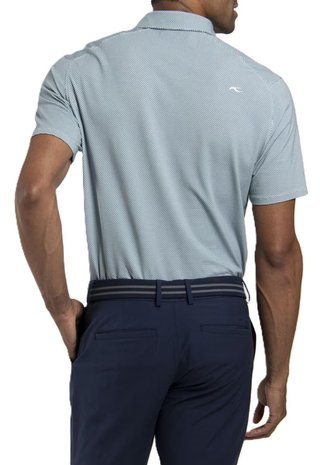 KJUS Hollow Pima Print pánske polo, riverbank/white