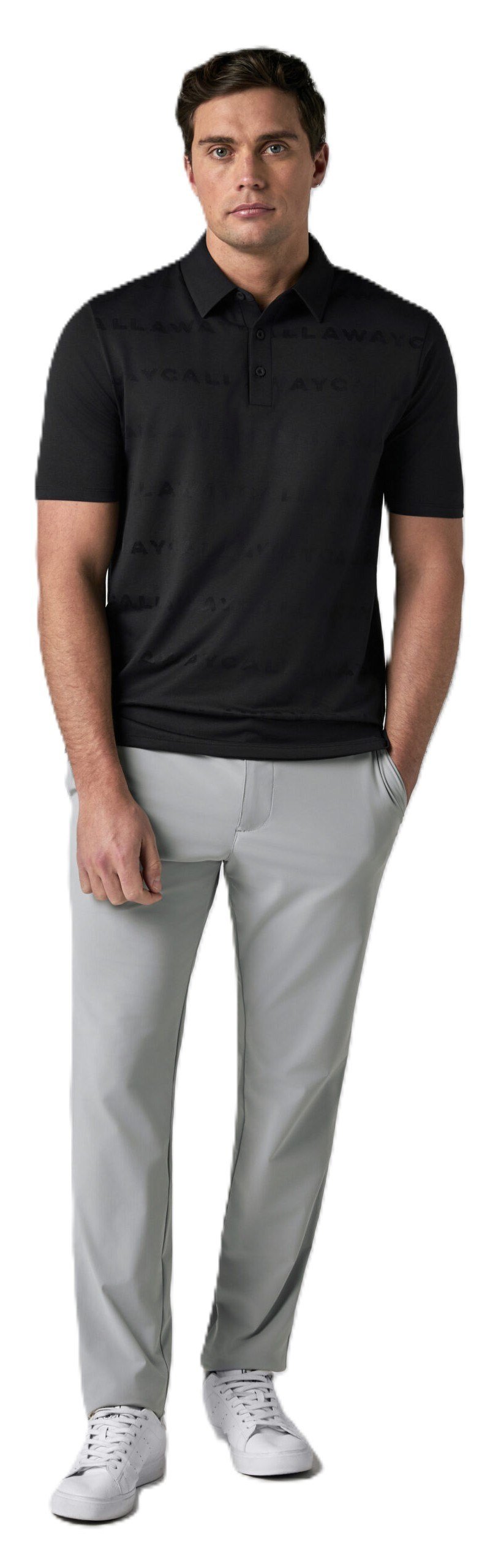 Callaway Mid Century Jacquard pánske polo, antracitové