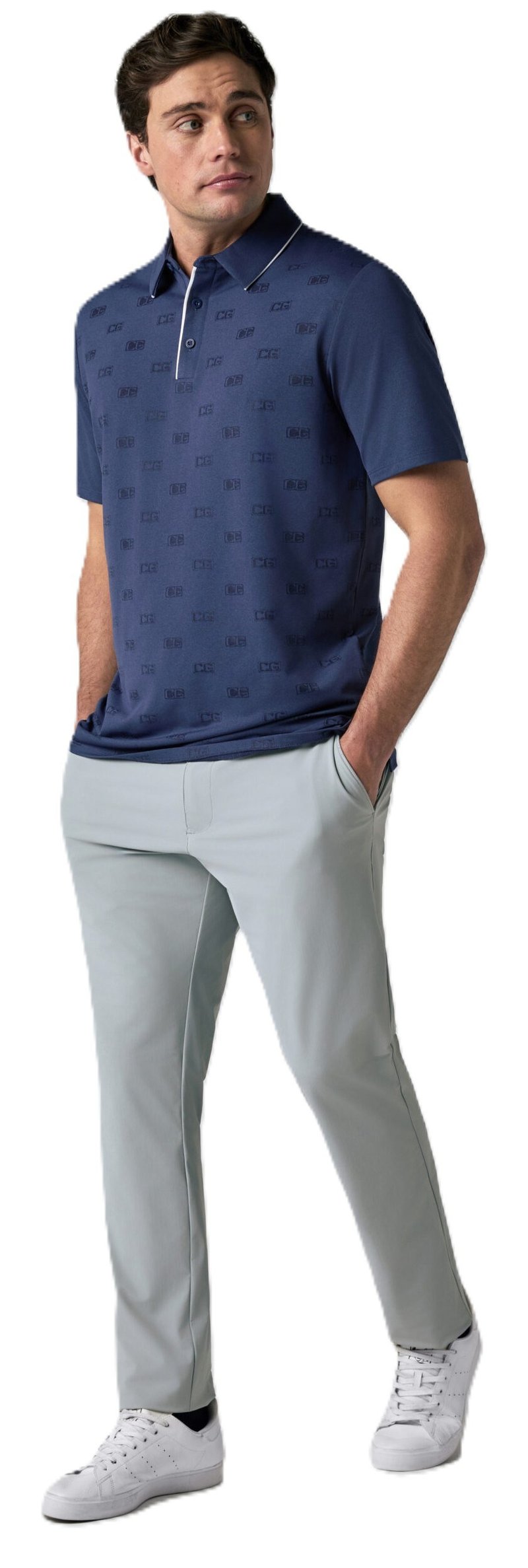 Callaway Mid Century Jacquard pánske polo, medieval blue