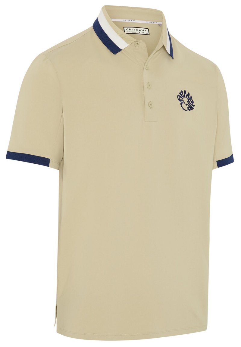 Callaway Mid Century Striped Rib Collar pánske polo, fields of rye
