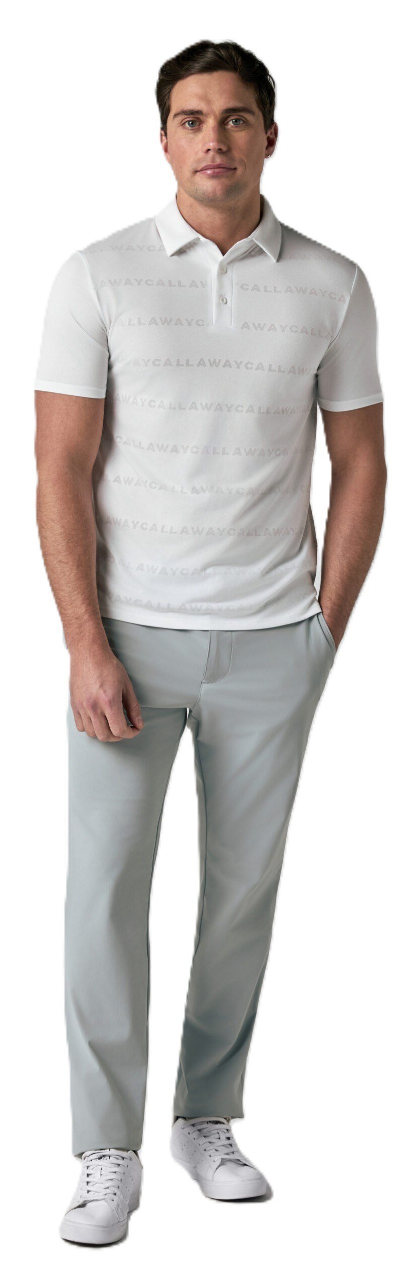 Callaway Mid Century Jacquard pánske polo, bright white