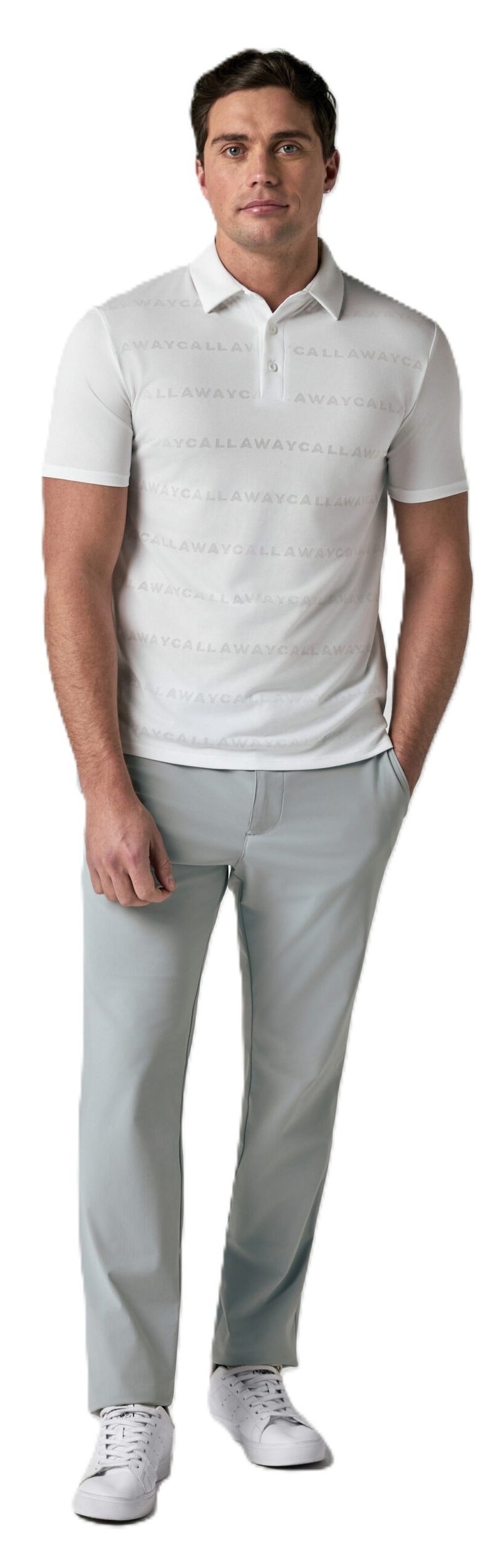 Callaway Mid Century Jacquard pánske polo, bright white