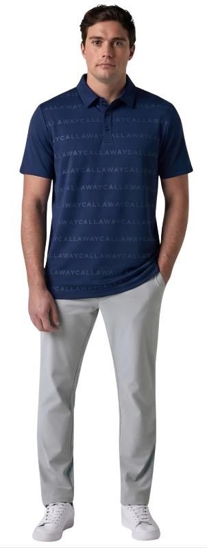 Callaway Mid Century Jacquard pánske polo, medieval blue