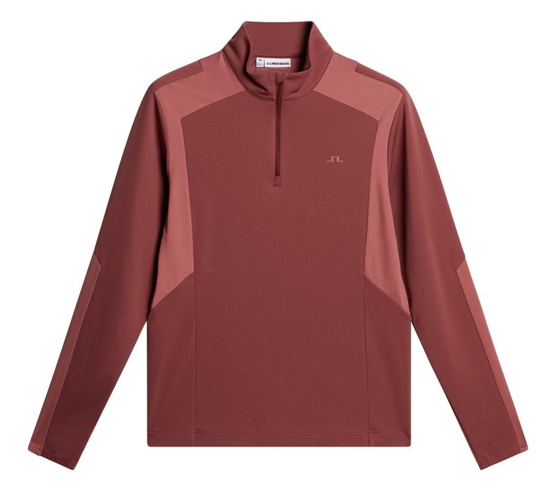 J.Lindeberg Lukas Quarter Zip pánska mikina, apple butter
