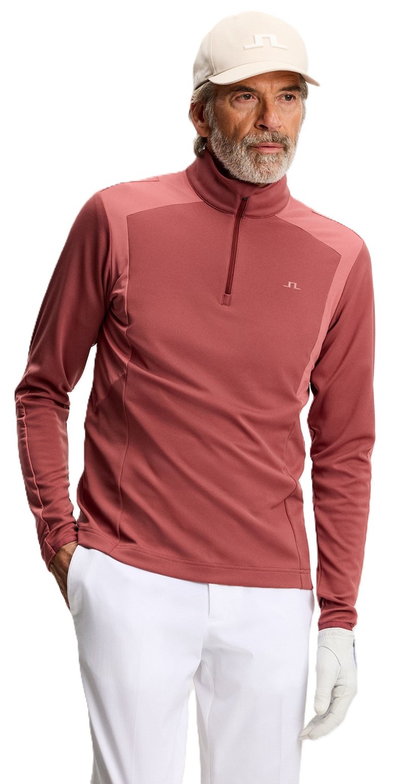 J.Lindeberg Lukas Quarter Zip pánska mikina, apple butter