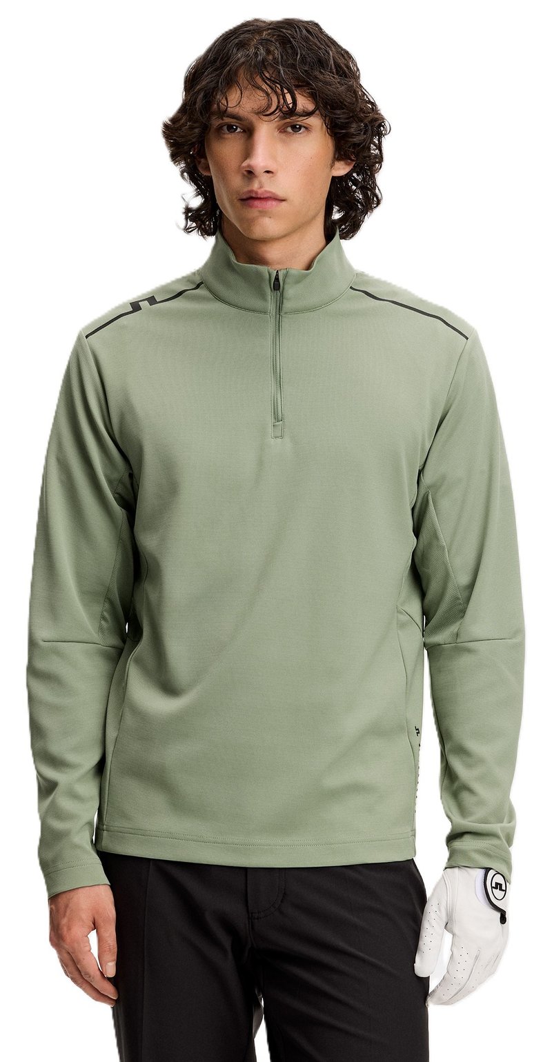 J.Lindeberg Leon Quarter Zip pánska mikina, hedge green