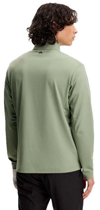 J.Lindeberg Leon Quarter Zip pánska mikina, hedge green