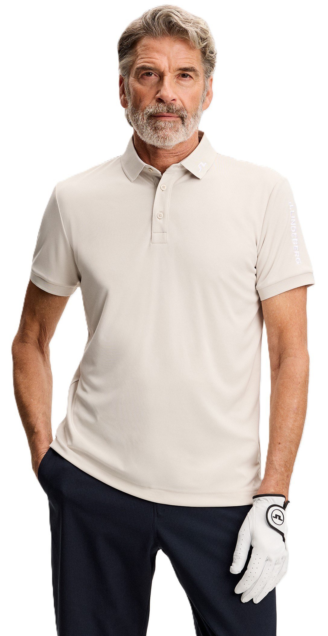J.Lindeberg Tour Tech Slim Fit pánske polo, moonbeam