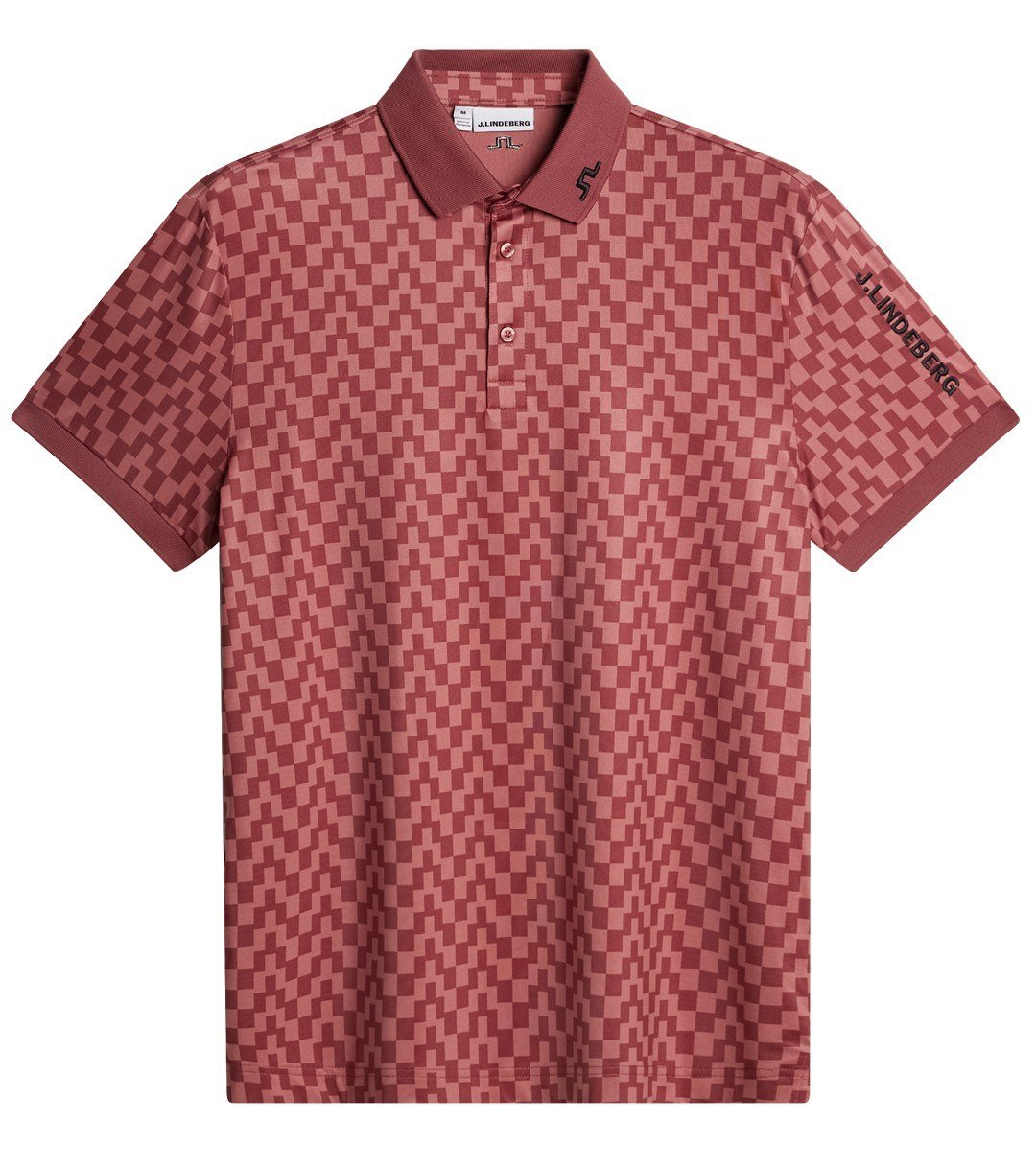 J.Lindeberg Tour Tech Print pánske polo, bridge stack apple butter