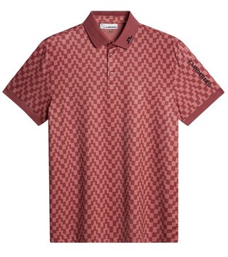 J.Lindeberg Tour Tech Print pánske polo, bridge stack apple butter