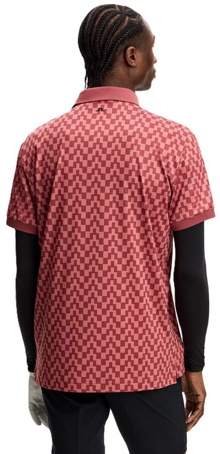 J.Lindeberg Tour Tech Print pánske polo, bridge stack apple butter