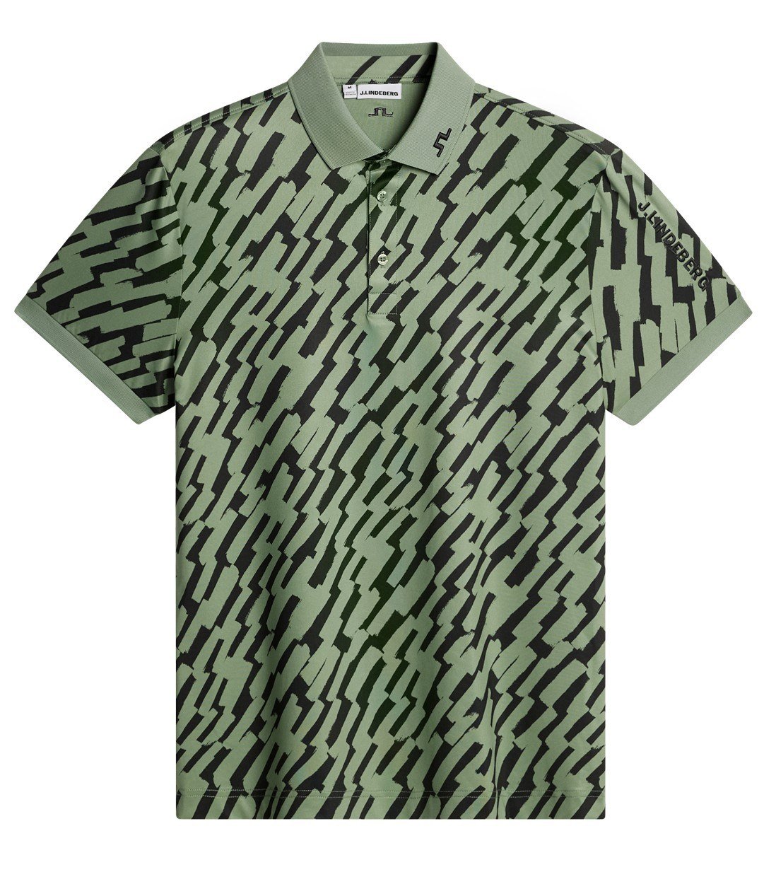 J.Lindeberg Tour Tech Print pánske polo, oak green
