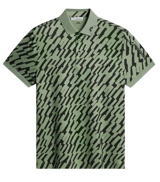 J.Lindeberg Tour Tech Print pánske polo, oak green
