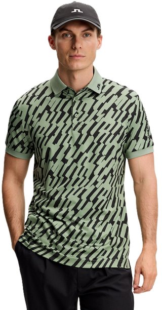 J.Lindeberg Tour Tech Print pánske polo, oak green