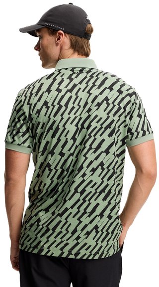 J.Lindeberg Tour Tech Print pánske polo, oak green