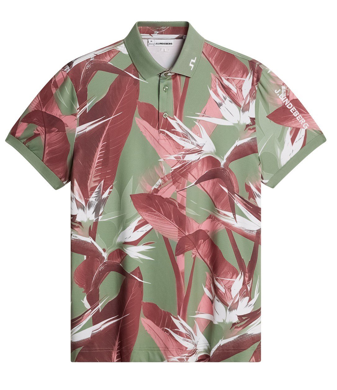 J.Lindeberg Tour Tech Print pánske polo, paradise hedge green