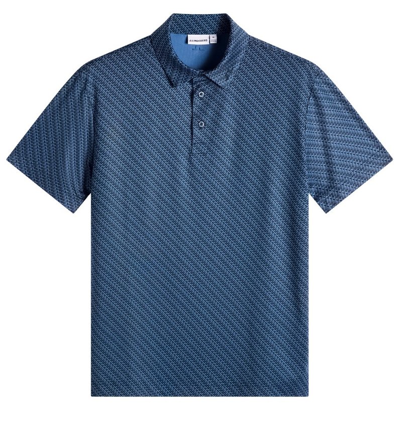 J.Lindeberg Tod Print pánske polo, flight bridge navy fed
