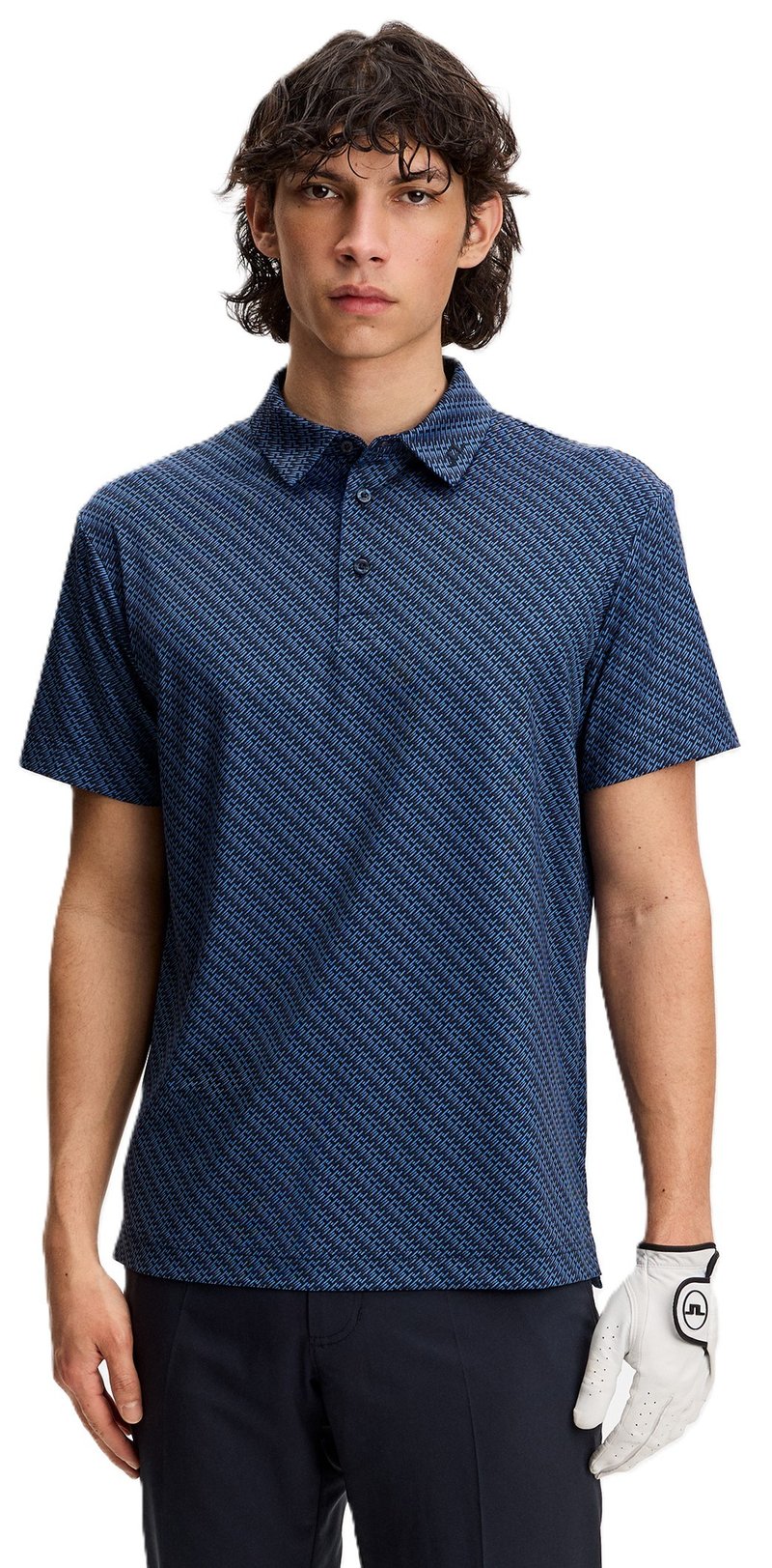 J.Lindeberg Tod Print pánske polo, flight bridge navy fed