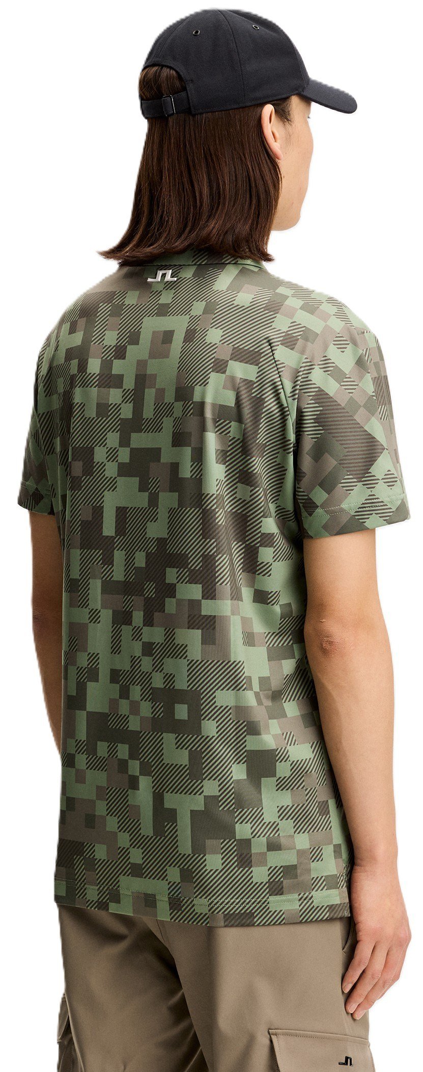 J.Lindeberg Dario Tour Print pánske polo, tour 26 tonal green
