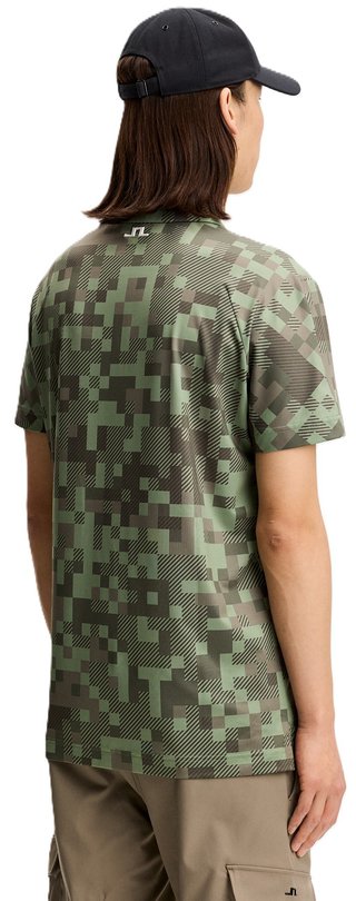 J.Lindeberg Dario Tour Print pánske polo, tour 26 tonal green