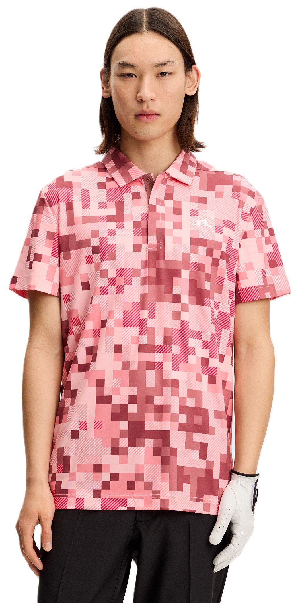 J.Lindeberg Dario Tour Print pánske polo, tour 26 pink
