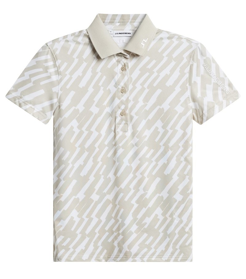 J.Lindeberg Tour Tech Print dámske polo, oak island fossil