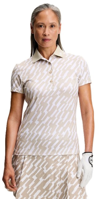 J.Lindeberg Tour Tech Print dámske polo, oak island fossil