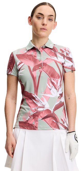 J.Lindeberg Tour Tech Print dámske polo, paradise jadeite