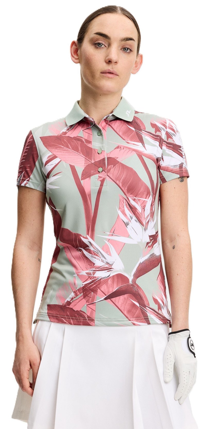 J.Lindeberg Tour Tech Print dámske polo, paradise jadeite
