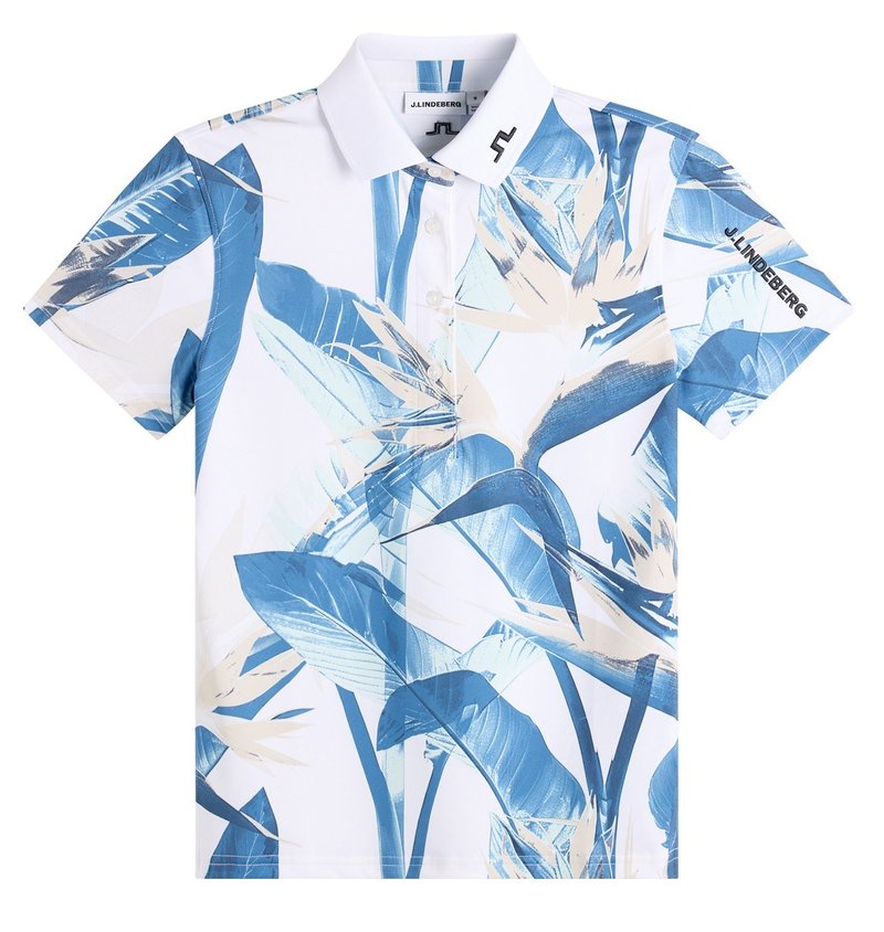 J.Lindeberg Tour Tech Print dámske polo, paradise skylight