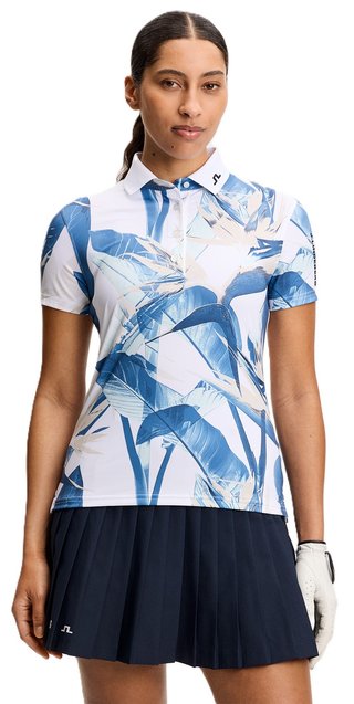 J.Lindeberg Tour Tech Print dámske polo, paradise skylight