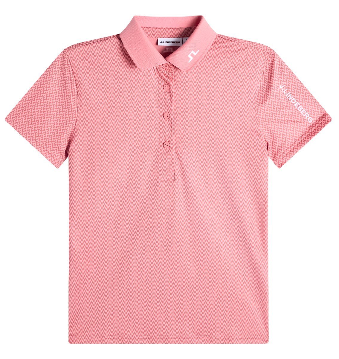 J.Lindeberg Tour Tech Print dámske polo, bridge stack rose