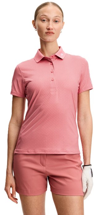 J.Lindeberg Tour Tech Print dámske polo, bridge stack rose