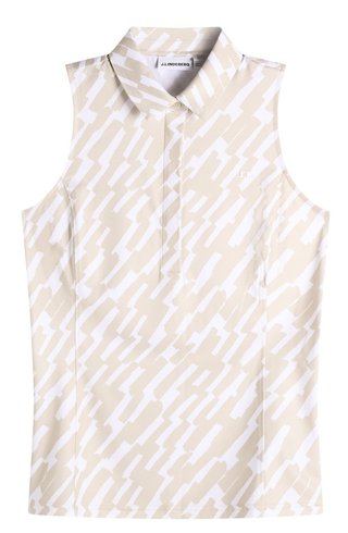 J.Lindeberg Dena Print Sleeveless dámske polo, oak island fossil