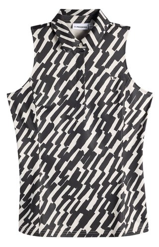 J.Lindeberg Dena Print Sleeveless dámske polo, oak moonbeam