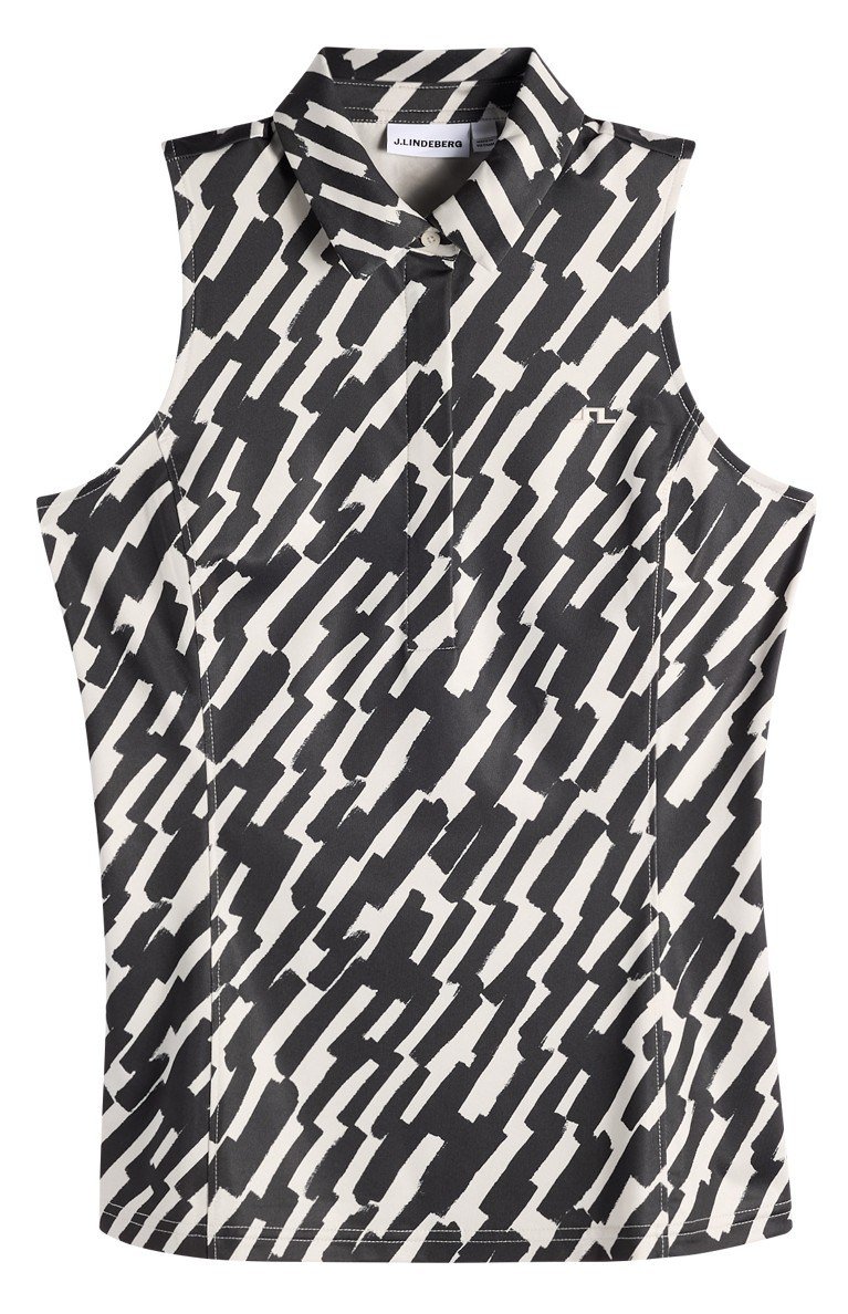 J.Lindeberg Dena Print Sleeveless dámske polo, oak moonbeam