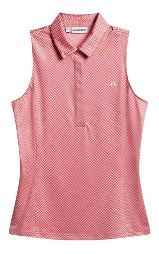 J.Lindeberg Dena Print Sleeveless dámske polo, bridge stack rose
