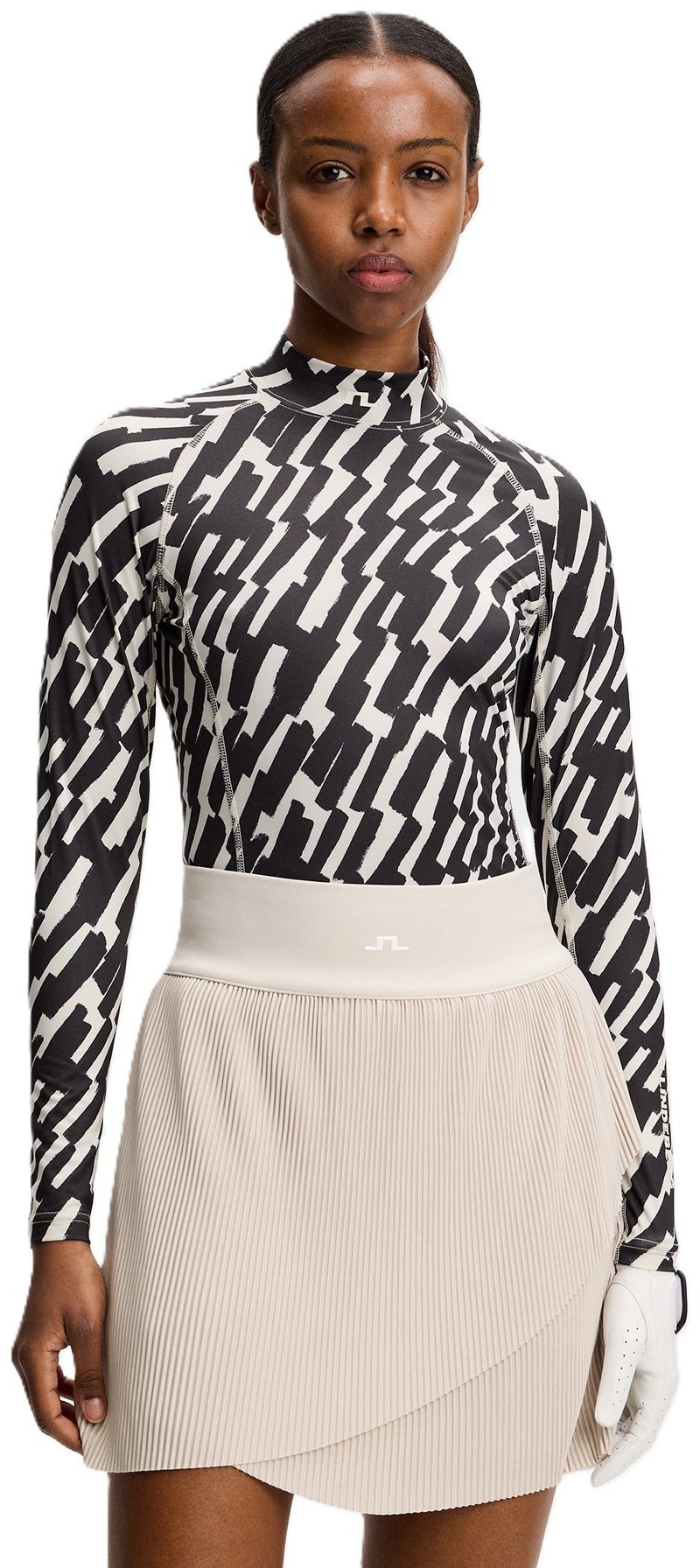 J.Lindeberg Ella Print Compression dámsky top, oak moonbeam