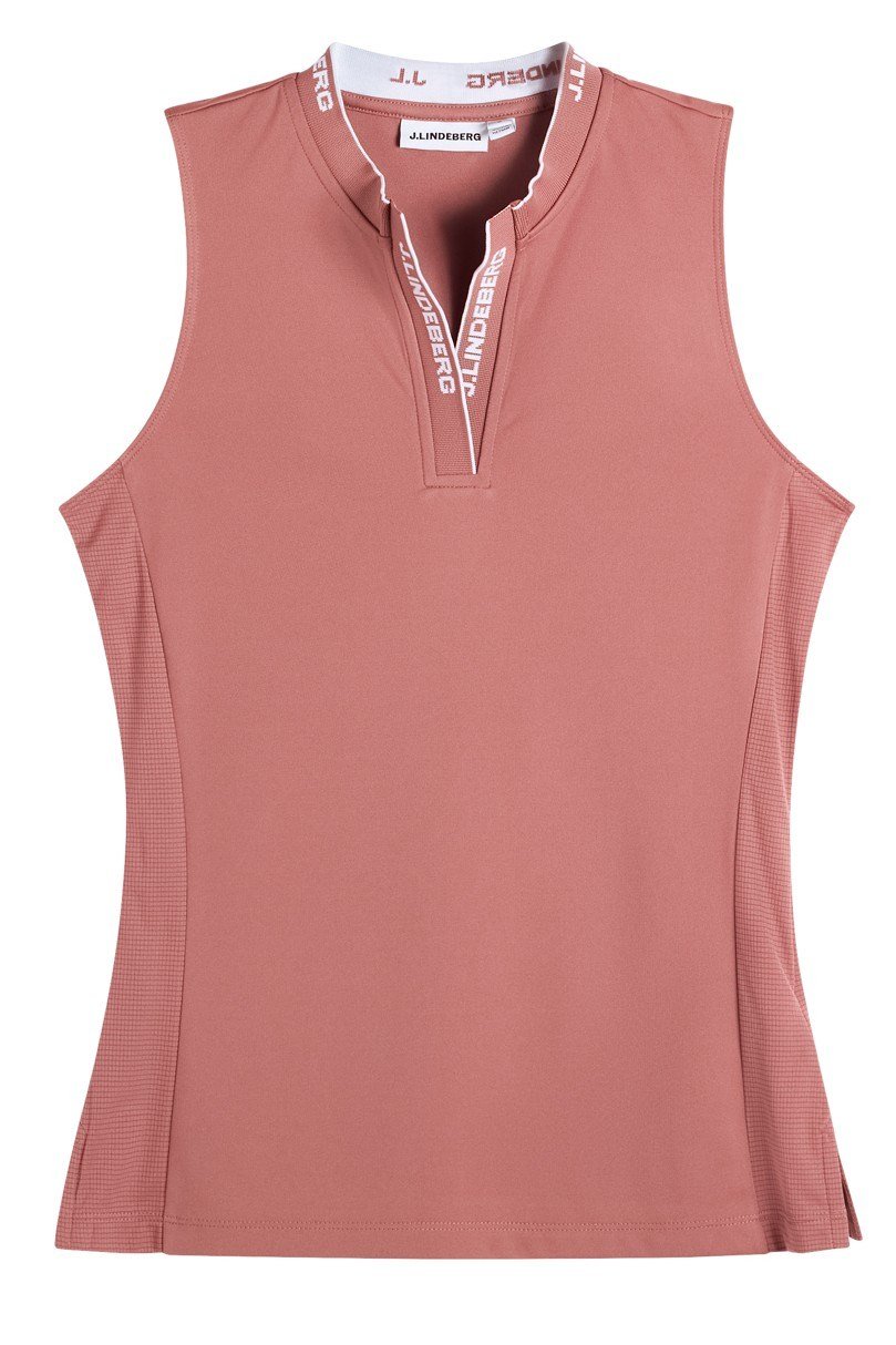 J.Lindeberg Leya Sleeveless dámske polo, withered rose