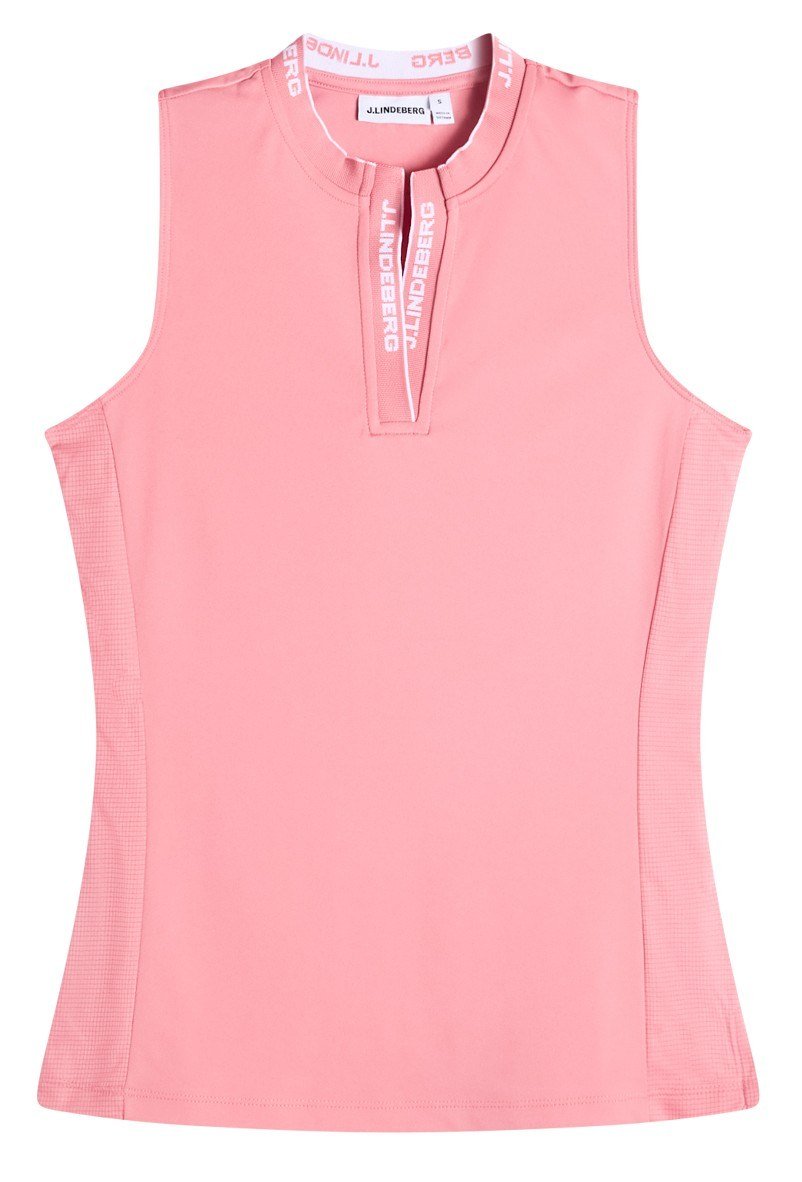 J.Lindeberg Leya Sleeveless dámske polo, flamingo plume