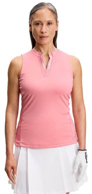 J.Lindeberg Leya Sleeveless dámske polo, flamingo plume