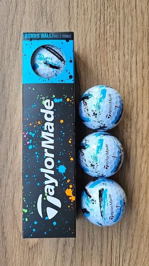 TaylorMade SpeedSoft Ink golfové loptičky, mix farieb (modrá, zelená, oranžová, ružová)