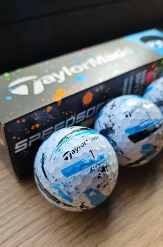 TaylorMade SpeedSoft Ink golfové loptičky, mix farieb (modrá, zelená, oranžová, ružová)