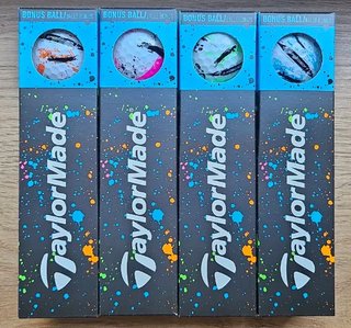 TaylorMade SpeedSoft Ink golfové loptičky, mix farieb (modrá, zelená, oranžová, ružová)