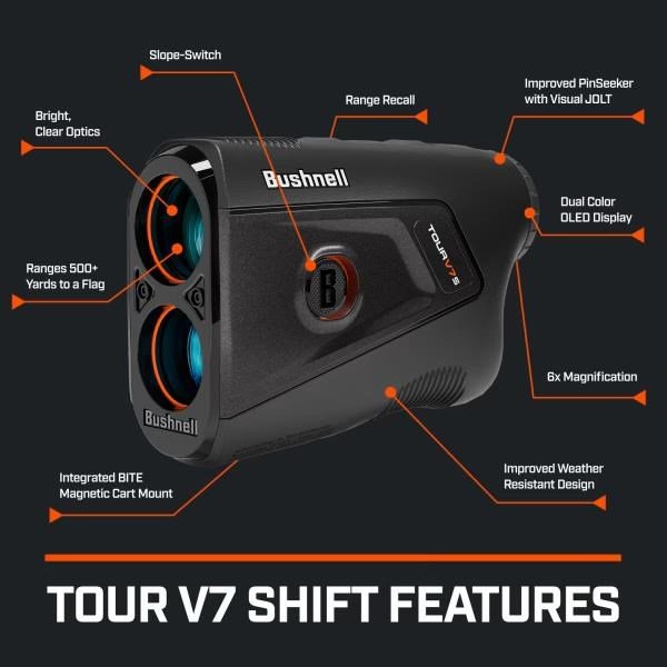 Bushnell Tour V7 Shift laserový diaľkomer
