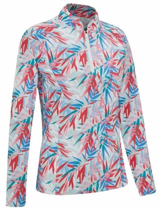 PING Arwen Printed Longsleeve dámske polo, tropic refreat