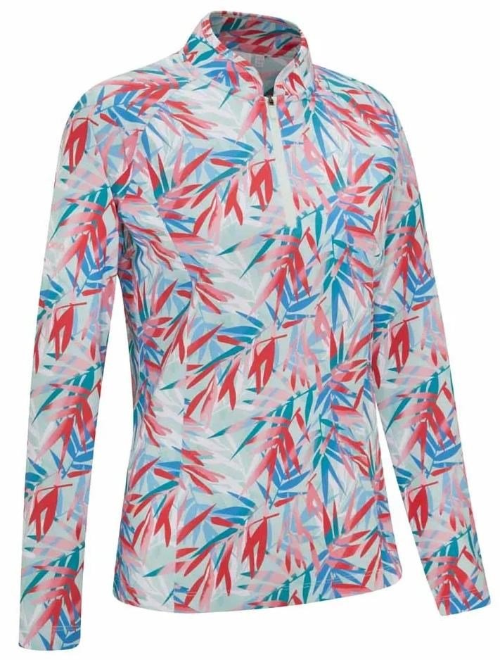 PING Arwen Printed Longsleeve dámske polo, tropic refreat
