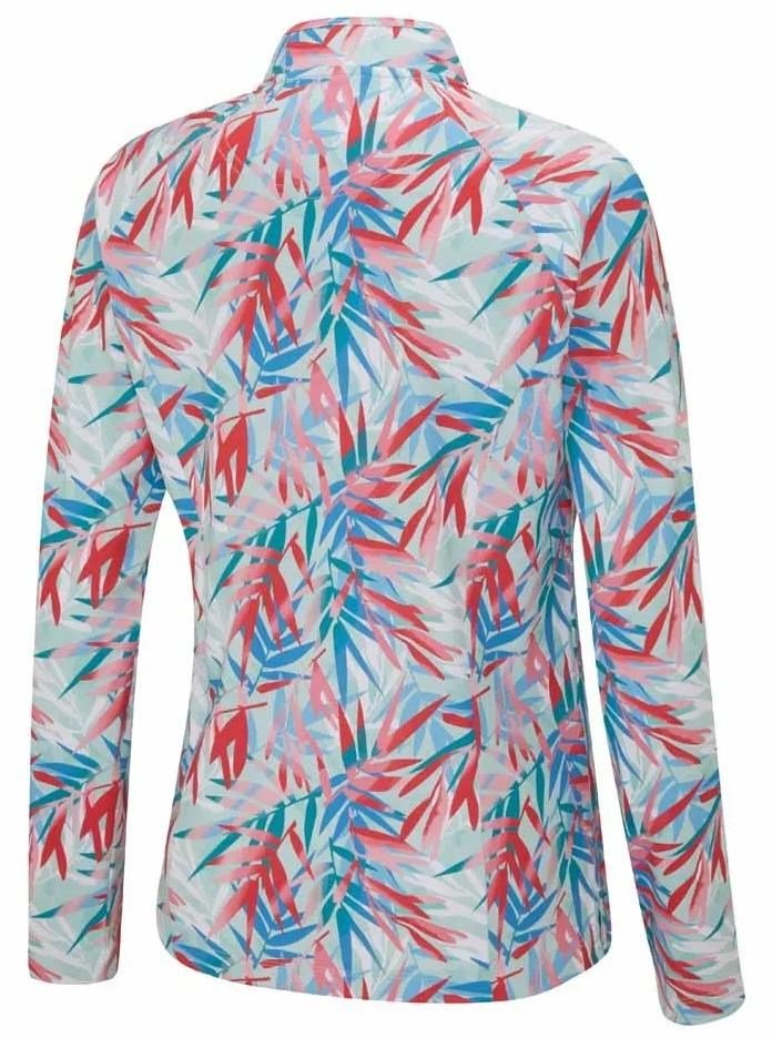 PING Arwen Printed Longsleeve dámske polo, tropic refreat