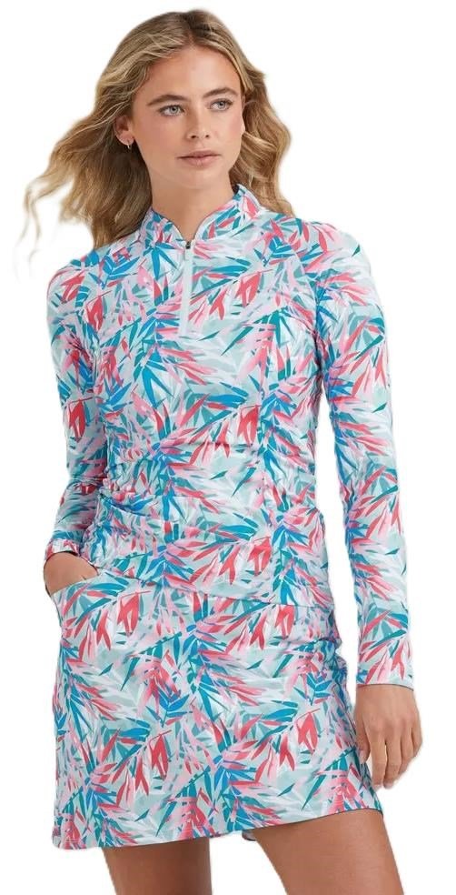 PING Arwen Printed Longsleeve dámske polo, tropic refreat