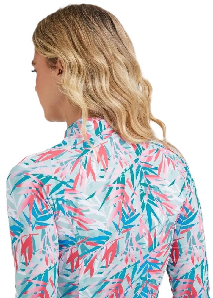 PING Arwen Printed Longsleeve dámske polo, tropic refreat